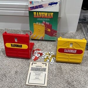 Vintage 1987 Milton Bradley Travel Hangman Game Set